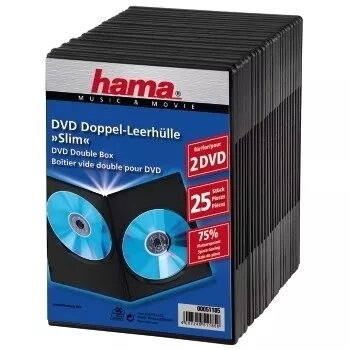 DVD slim dubbelbox Hama 51185 zwart 2 discs