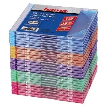 Hama CD slim box 25-pack, gekleurd 1 discs meerkleurig