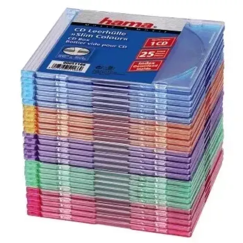 Hama CD slim box 25-pack, gekleurd 1 discs meerkleurig