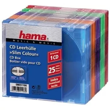 Hama CD slim box 25-pack, gekleurd 1 discs meerkleurig