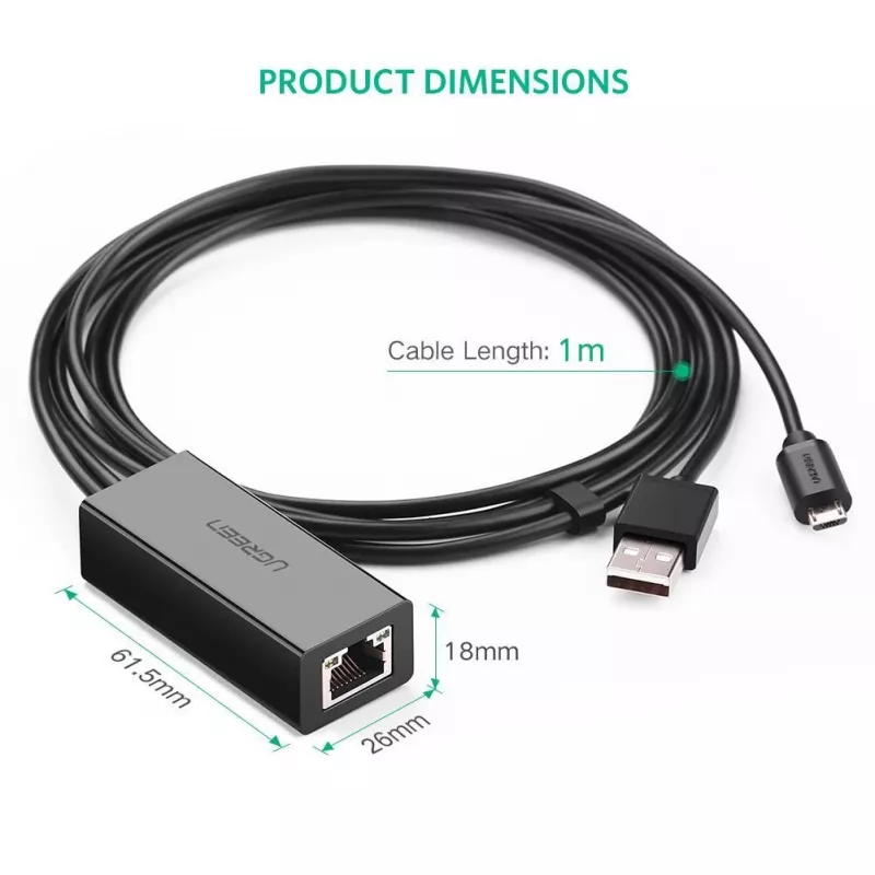 Netwerkkaart Ugreen 30985 Ethernet bekabeld USB-interface