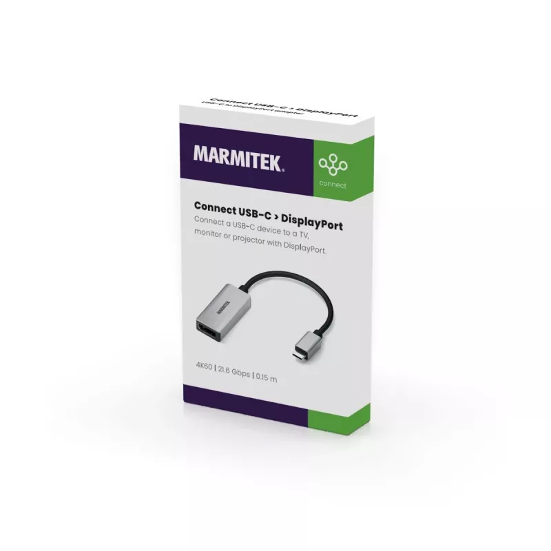 USB-C naar DisplayPort-adapter Marmitek 8371 4K 60Hz