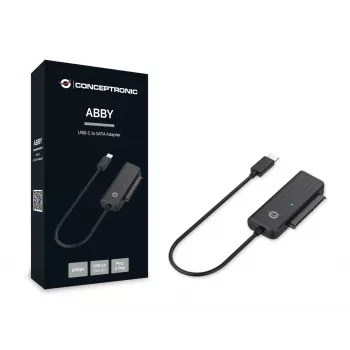 Conceptronic ABBY USB-C naar SATA-adapter, zwart, China, 32 mm, 12 mm, 65 mm, 22 g
