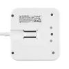 REV PowerQuad 0012378109 stekkerdoos, 3-voudig, 2x USB, zonder schakelaar, geaard (Schuko), wit/zwart