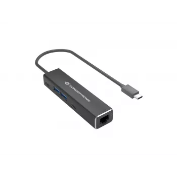 Conceptronic ABBY13B Gigabit Ethernet USB 3.2 Gen 1 adapter met USB-hub, GbE, USB-A x 2, USB-C x 2