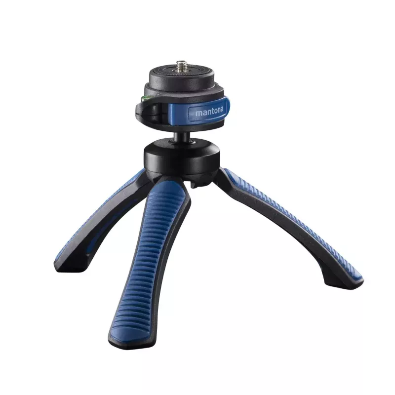 Statief Mantona 21405 smartphone digitale camera 3 poten zwart blauw