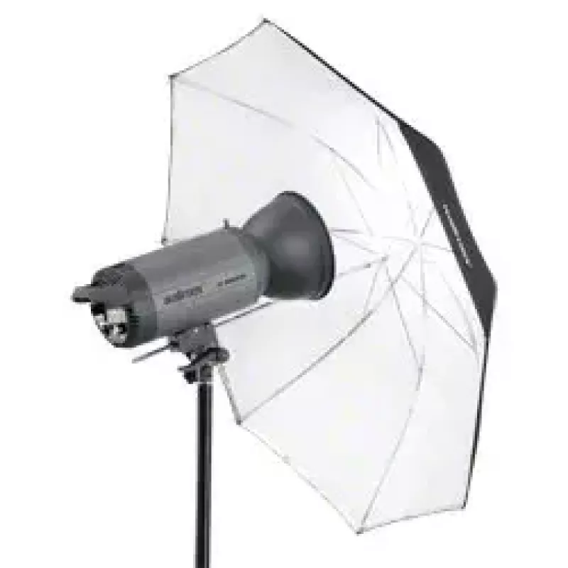 Walimex 1017655 2-in-1 reflecterende en doorschijnende paraplu, wit, 109 cm
