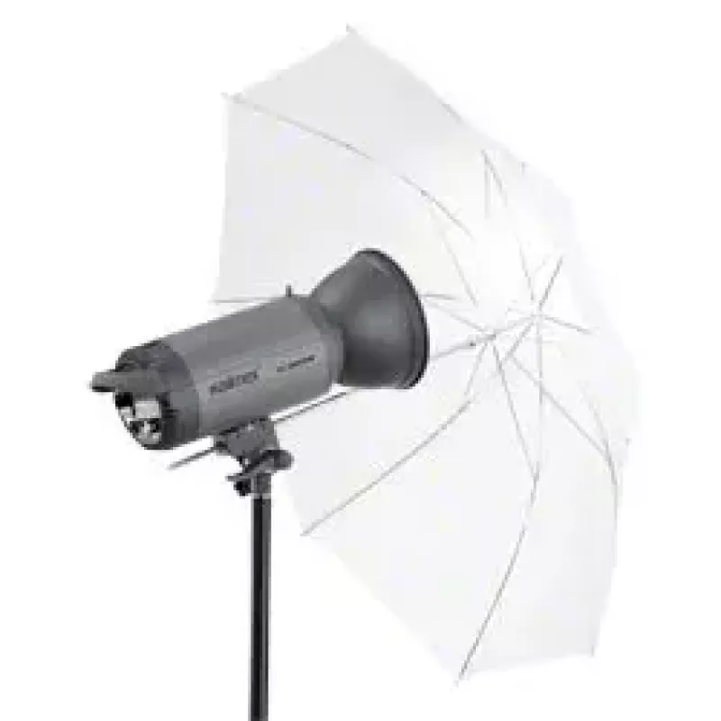 Walimex 1017655 2-in-1 reflecterende en doorschijnende paraplu, wit, 109 cm