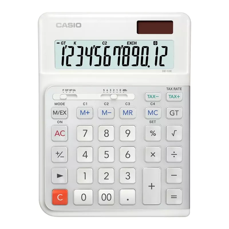Tafelrekenmachine Casio DE-12E-WE basic 12-cijferig wit