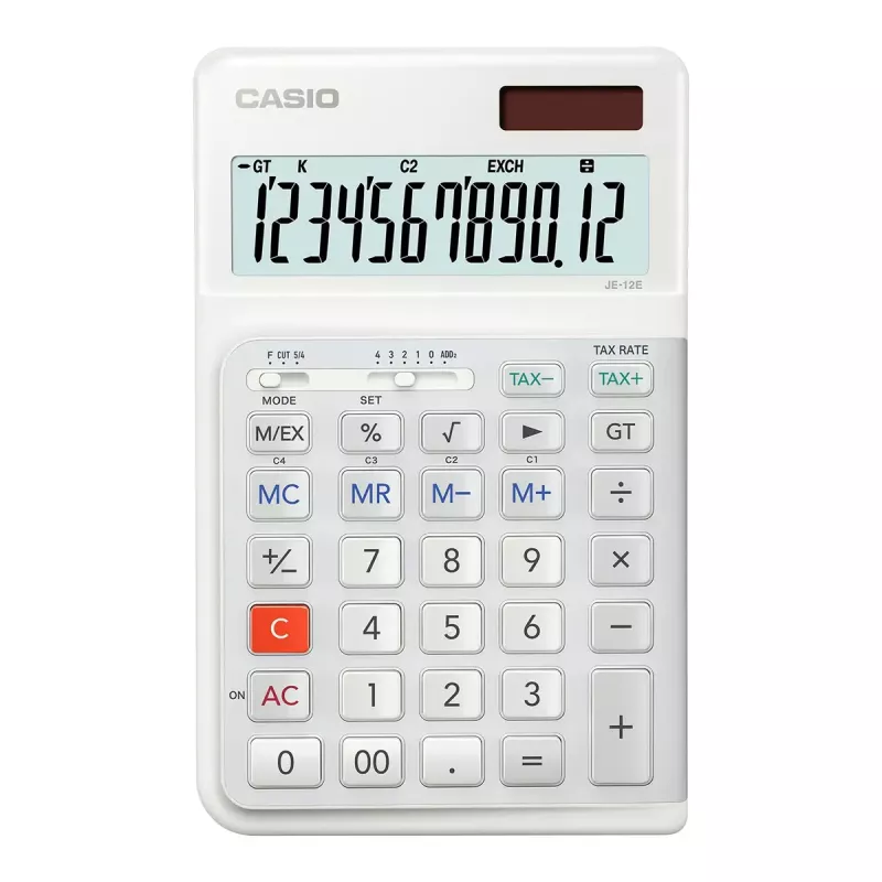 Basisrekenmachine Casio JE-12E-WE desktop 12-cijferig wit