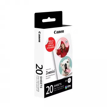 Canon ZINK™ 1.3” voorgestanste ronde stickerverpakking, 20 vel
