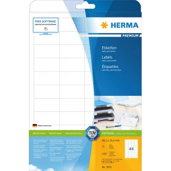 HERMA Premium etiketten A4 48,3x25,4 mm 1100 stuks