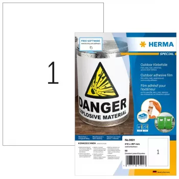 HERMA 9501 zelfklevend etiket rechthoek permanent wit 50 stuks