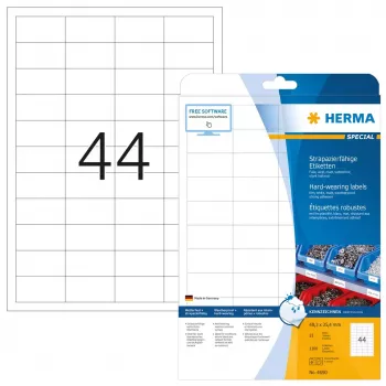 Zelfklevende printeretiketten HERMA Labels extra sterk A4 48,3x25,4 mm