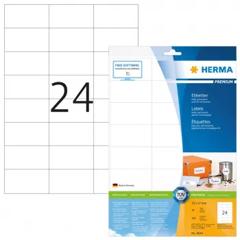 Zelfklevende printeretiketten HERMA Labels Premium A4 70x37 mm