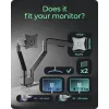 Monitorhouder icybox 61085 voor 2 monitoren met tafelbevestiging – tweearmige tafelmonitorhouder