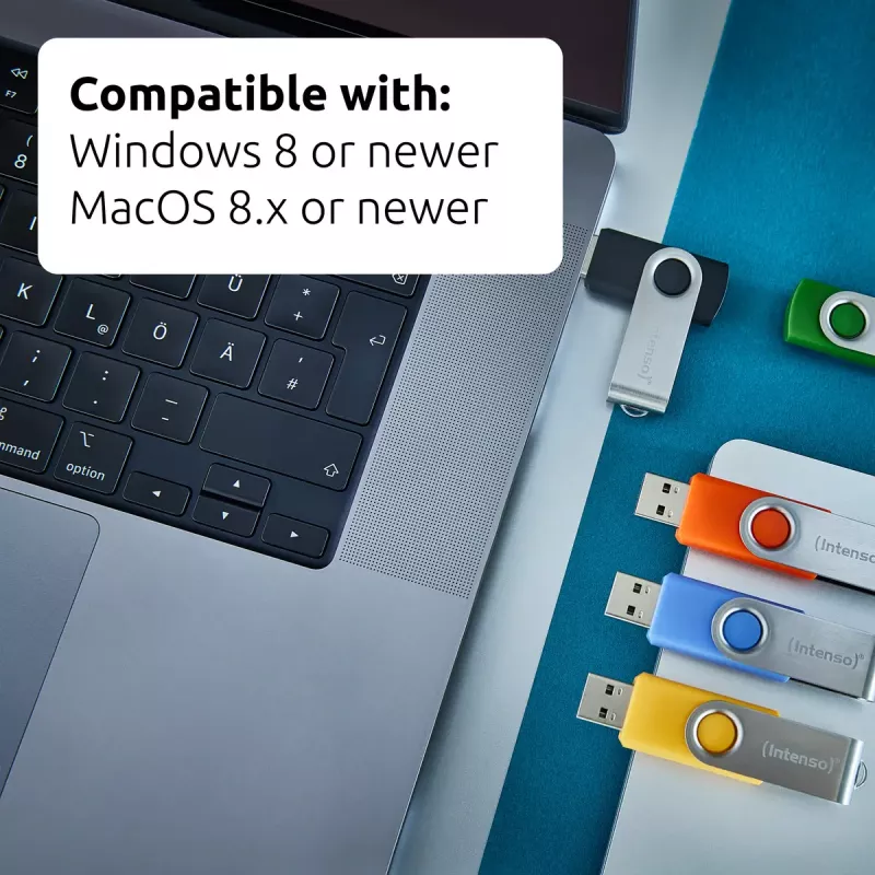 INTENSO Office Line USB-stick-multipack 5×64 GB, USB-A, USB 3.2 Gen 1, Swivel, meerkleurig