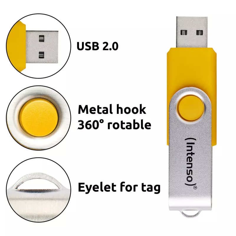 INTENSO Office Line USB-stick-multipack 5×64 GB, USB-A, USB 3.2 Gen 1, Swivel, meerkleurig