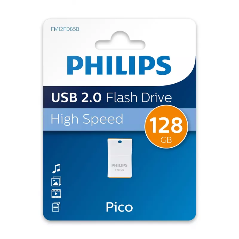Philips Pico USB-stick 128 GB USB Type-A 2.0 oranje, wit