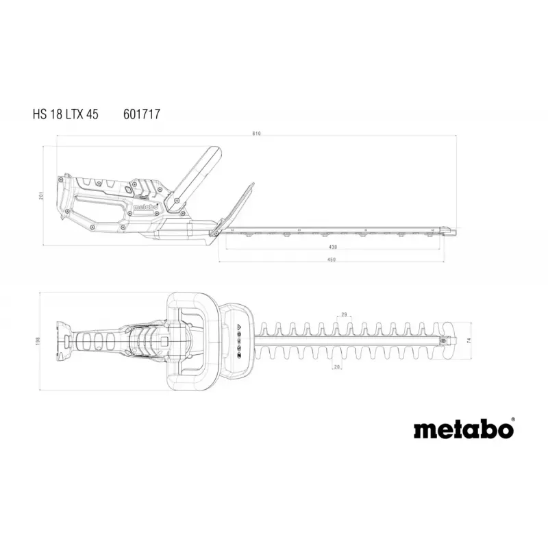Metabo HS 18 LTX 45 Accu-heggenschaar (Tool Only)