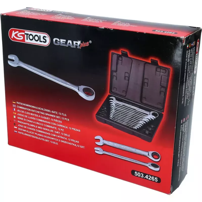 KS Tools GEARplus 503.4265 ratelringsleutelset, 12 stuks, in koffer