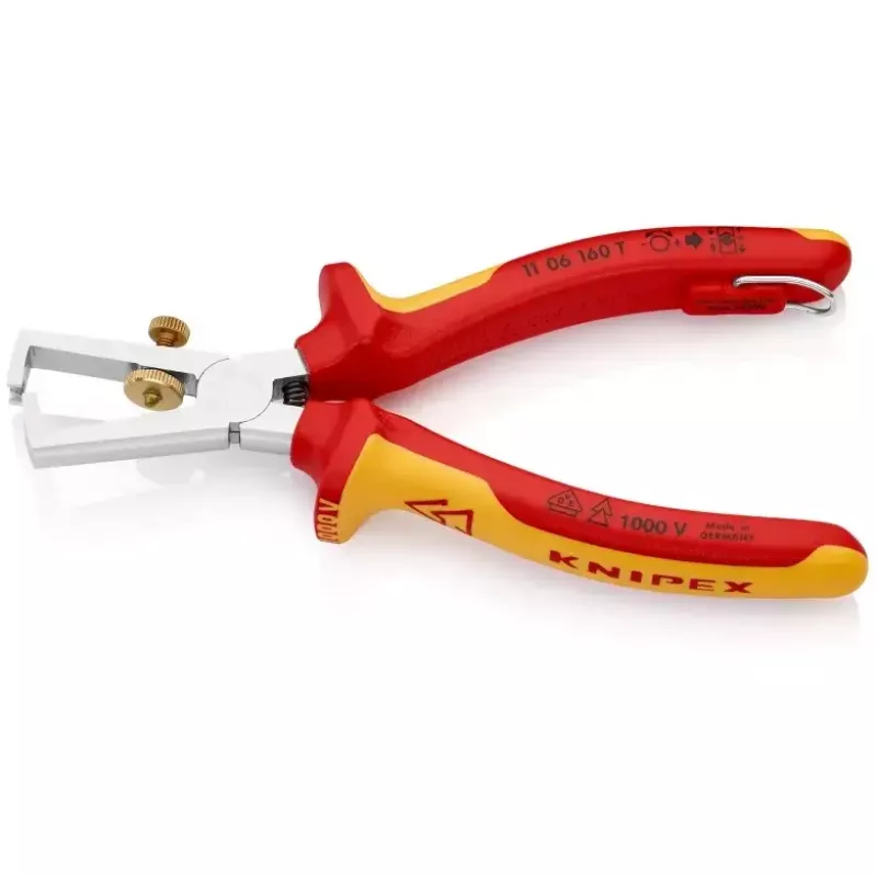 Knipex 11 06 160 T geïsoleerde striptang met openingsveer, 160 mm