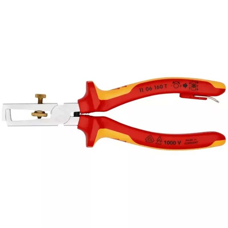 Knipex 11 06 160 T geïsoleerde striptang met openingsveer, 160 mm