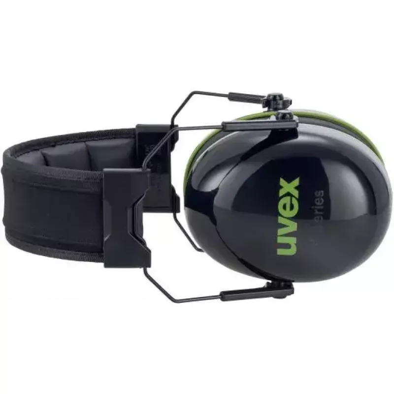 Uvex K10 veiligheidsbril met hoofdbeugel zwart groen bouw