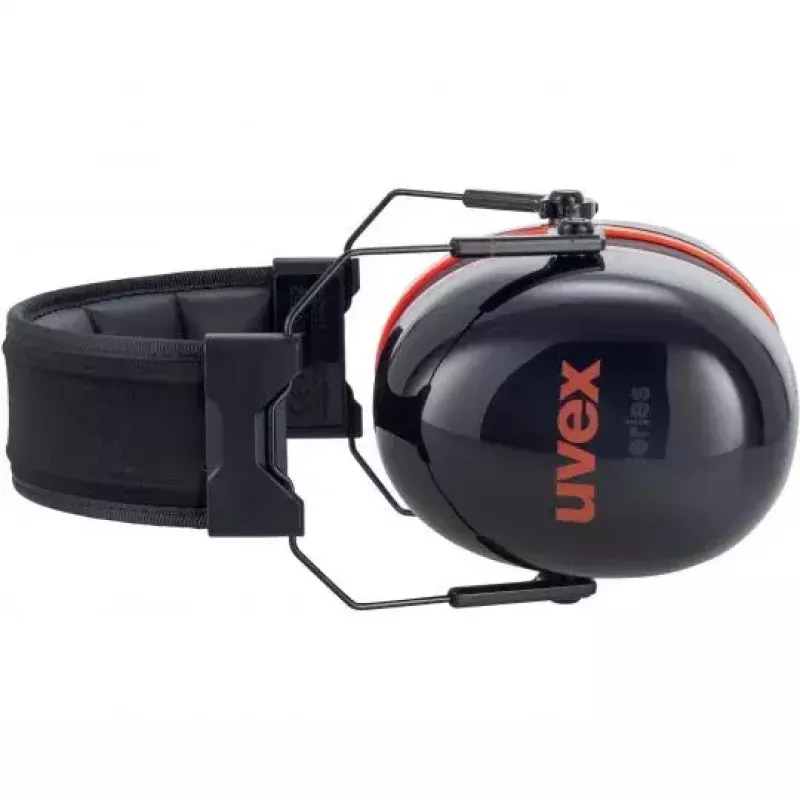 Uvex K30 veiligheidsbril met hoofdbeugel zwart rood bouw