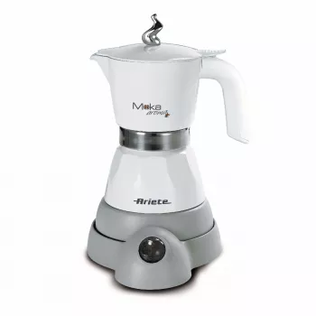 Ariete 1358 Moka Aroma – elektrische mokapot voor 2/4 kopjes – draadloze basis – auto-off – temperatuurbehoud gedurende 30 min. – 400 watt – wit