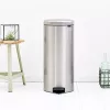 Pedaalemmer Brabantia newIcon rond geborsteld staal diameter 30 cm