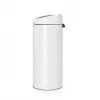 Touch Bin Brabantia 30L rond kunststof RVS wit