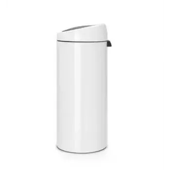 Touch Bin Brabantia 30L rond kunststof RVS wit