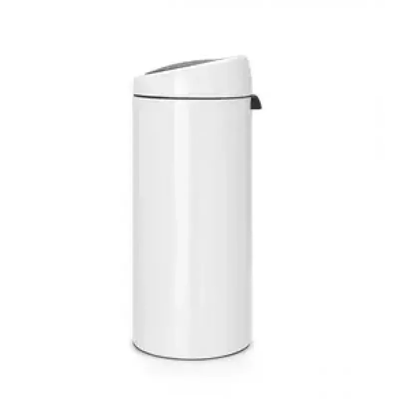 Touch Bin Brabantia 30L rond kunststof RVS wit