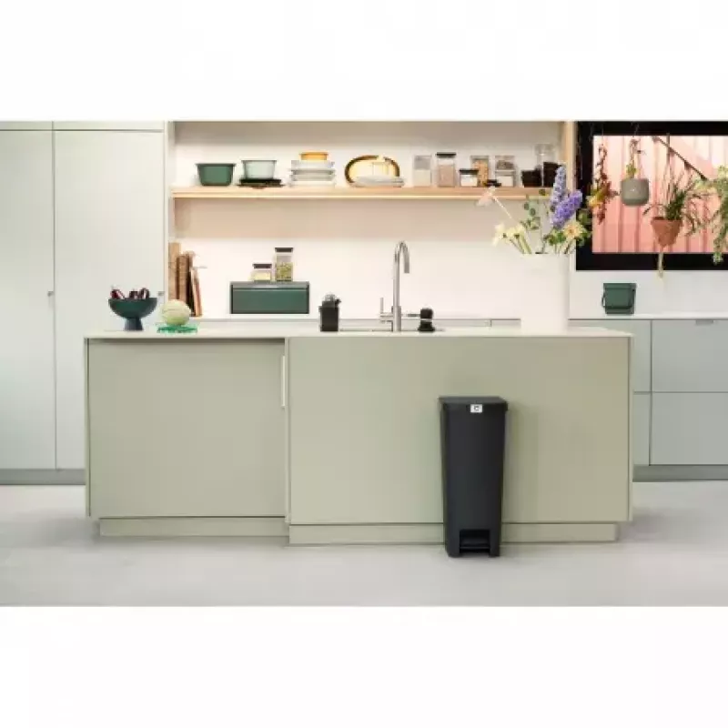 Brabantia afvalemmer 40L hoek grijs 800023