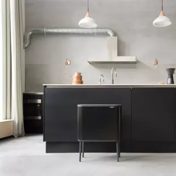 Afvalemmer Brabantia 316067 33L rechthoekig RVS zwart