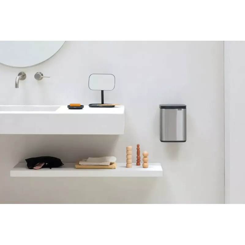 Brabantia Bo afvalemmer 4 l rechthoekig staal zwart 22 28 49
