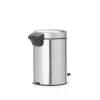 Brabantia newIcon pedaalemmer rond geborsteld RVS