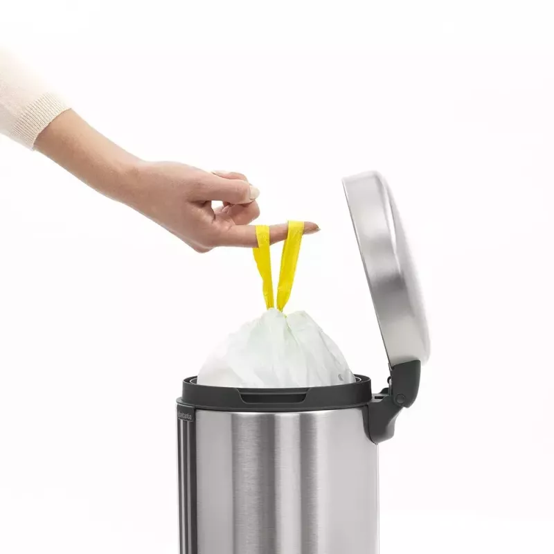 Brabantia newIcon pedaalemmer rond geborsteld RVS