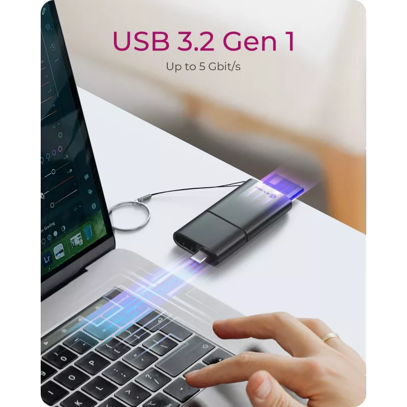 ICY BOX 2-in-1 kaartlezer via USB Type-A & USB Type-C interface