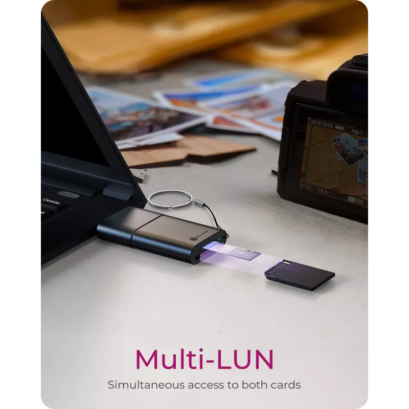 ICY BOX 2-in-1 kaartlezer via USB Type-A & USB Type-C interface