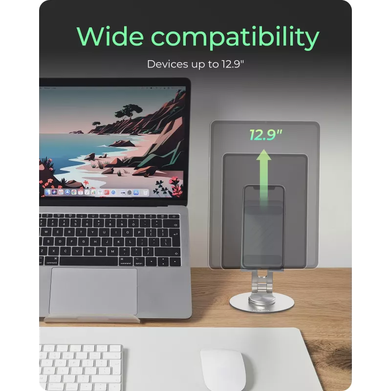 Smartphone- en tabletstandaard icybox IB-TH201-R — 360° draaibare standaard voor telefoons en tablets