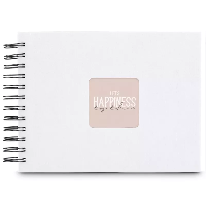 Hama 00009845 Fine Art spiraalfotoalbum 24x17, 50 zwarte pagina's, wit