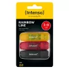 Intenso Rainbow Line USB-stick 8 GB, USB-A 2.0, multipack van 3, meerkleurig