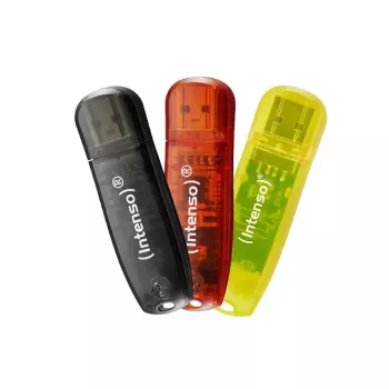 Intenso Rainbow Line USB-stick 8 GB, USB-A 2.0, multipack van 3, meerkleurig
