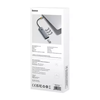 Baseus 4in1 hub UltraJoy USB-C naar USB 3.0 grijs kabel