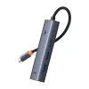 Baseus 4in1 hub UltraJoy USB-C naar USB 3.0 grijs kabel