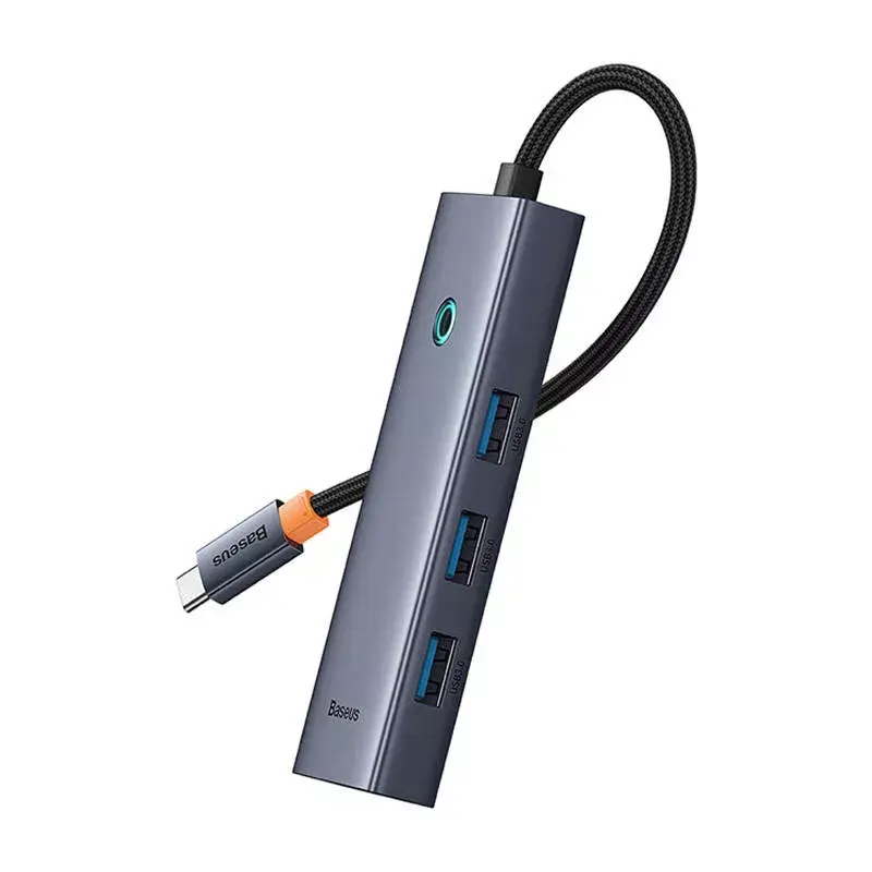 Baseus 4in1 hub UltraJoy USB-C naar USB 3.0 grijs kabel