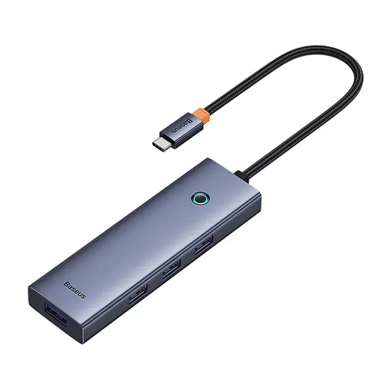Baseus 4in1 hub UltraJoy USB-C naar USB 3.0 grijs kabel