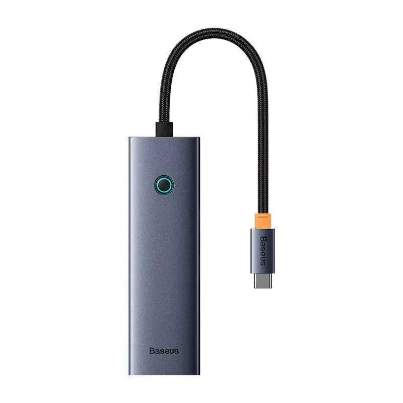 Baseus 4in1 hub UltraJoy USB-C naar USB 3.0 grijs kabel